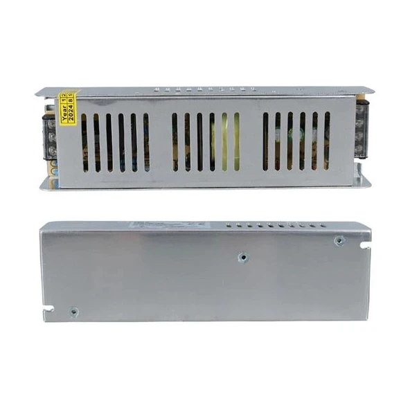 Ledx ALN-M12165S 12 Volt 16.5 Amper 200 Watt Slim Metal Kasa Adaptör 200x60x40mm ürün görseli 1