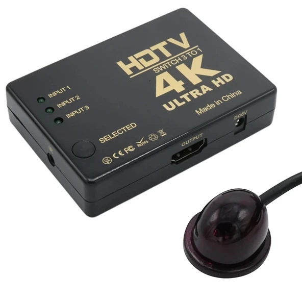 Fully G-538N 4K Ultra HD Destekli 3 Port Uzaktan Kumandalı HDMI Switch Çoğaltıcı ürün görseli 1