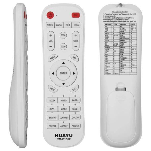 Huayu RM-P1562 Universal Akıllı Projeksiyon Kumandası Tüm Modellerle Geniş Uyumluluk ürün görseli 1