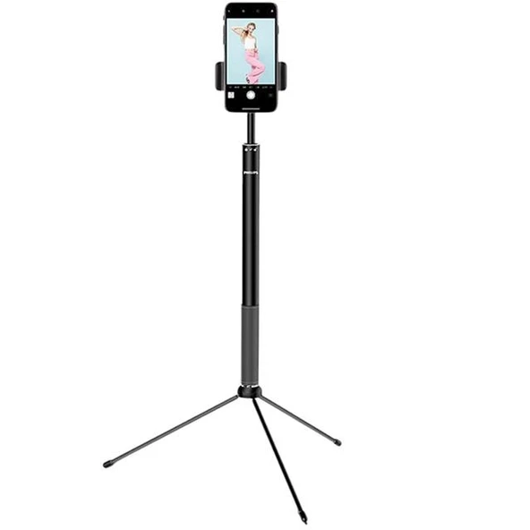 Philips 2in1 Tripod Standlı Youtube Tiktok Selfie Çekim Işıklı Telefon Tutucu - Makyaj Işığı DLK3621N/93 ürün görseli 1