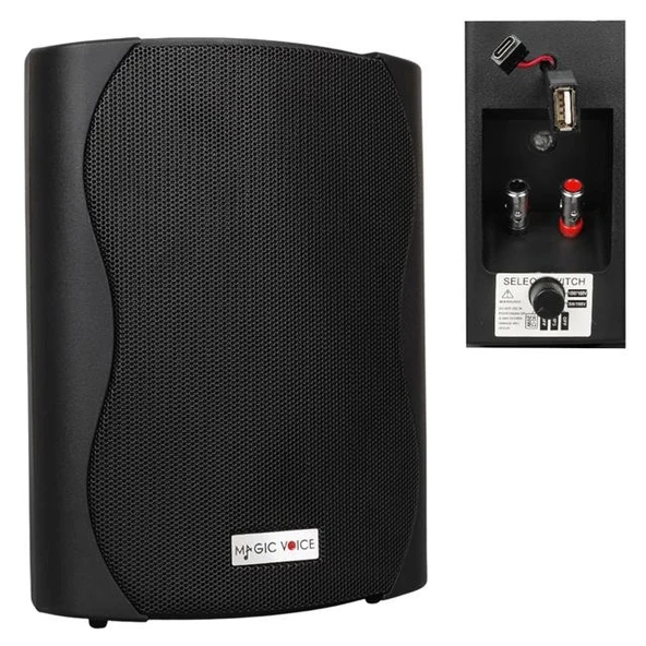 MagicVoice F-LHY5S 5.25" (13.5 CM) Hat Trafolu Duvar Tipi Sütun Hoparlör (20W RMS / 180W Peak - MP3 USB Uyumlu) - Siyah ürün görseli 1