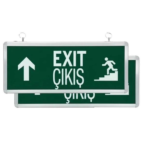 Horoz Robson HL330 3 Watt 160 Lümen Şarjlı Acil Çıkış Yukarı Merdiven EXIT Levhası Özellikleri (2'li Paket) ürün görseli 1