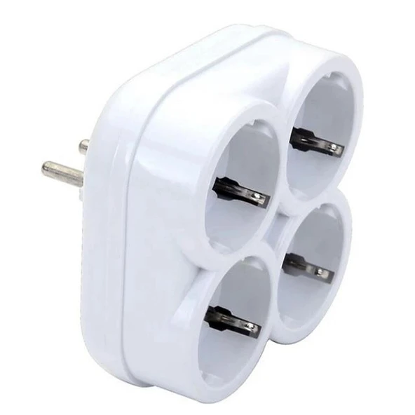 De-Pa 10004 Topraklı 16 Amper 250 Volt Beyaz 4'lü Çok Amaçlı Golyat Priz ürün görseli 1