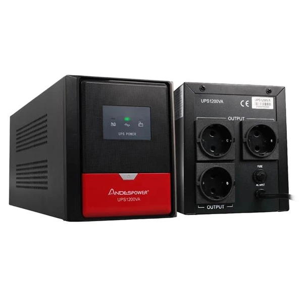 Andespower UPS1200VA 1200VA 12V7.5AHx2 UPS Kesintisiz Güç Kaynağı Line - İnteraktif ürün görseli 1