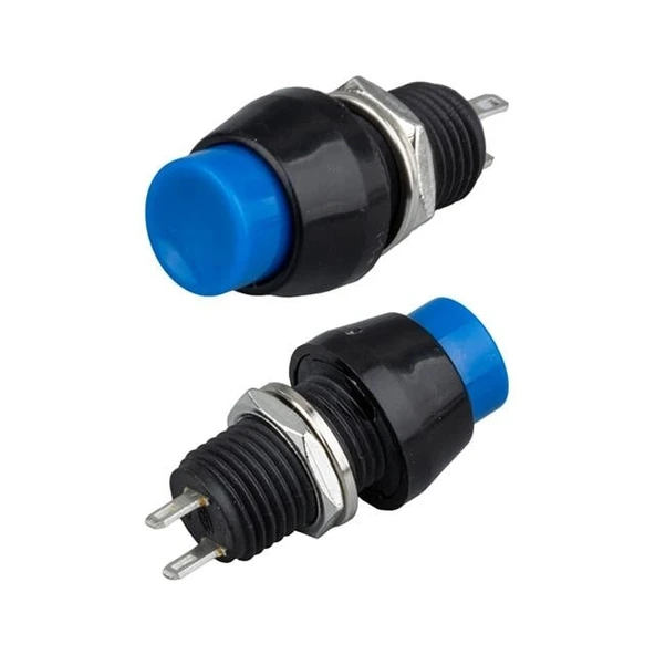 IC-191 Mavi 10mm Basmalı On-Off 2P Anahtar Buton DS-450 ürün görseli 1