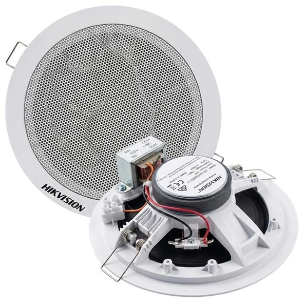 Hikvision DS-QAE0206G1-V 5.25" 6W 8Ohm Analog 100V Trafolu Tavan Gömme Hoparlör Beyaz ürün görseli 1