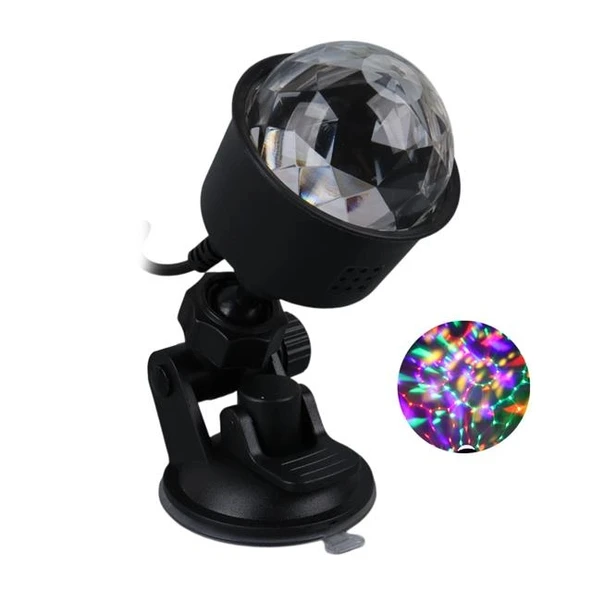 Ledx AL-KX-6889 Projeksiyon Atmosferli Usbli 4 Watt Şarjlı Sihirli Rgb Led Disko Topu ürün görseli 1