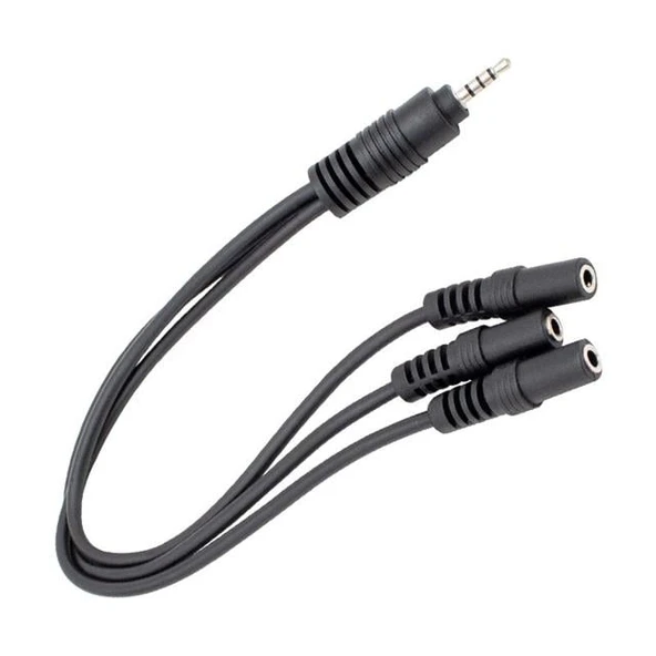 Powermaster Kulaklık Mikrofon Çoklayıcı 3 Port 3.5 Mm Splitter Çevirici Dönüştürücü Adaptör PM-4871 ürün görseli 1