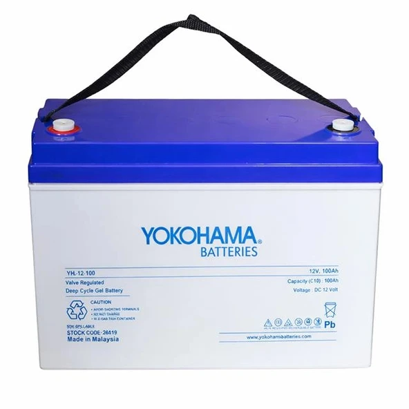 Yokohama YH-26919 12V 100Ah Tam Bakımsız Deep Cycle Jel Akü (330x172x218mm) ürün görseli 1