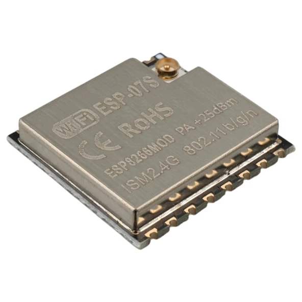 ESP-07S WiFi Modülü ESP8266 Çip Setli Harici Anten Girişli Kablosuz Haberleşme Kartı ürün görseli 1