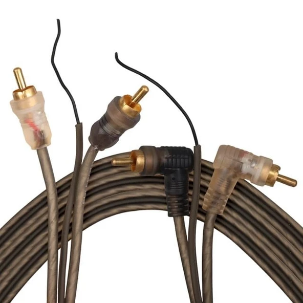 Fully G-512AB 5 Metre 2 RCA + 2 RCA L-Tip Şaseli Oto Amfi Sinyal Kablosu ürün görseli 1
