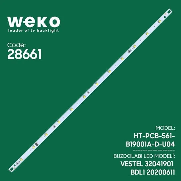 Weko BDL1 Vestel Uyumlu Buzdolabı İç Aydınlatma LED Kartı 12 Çipli Yüksek Verimli ürün görseli 1