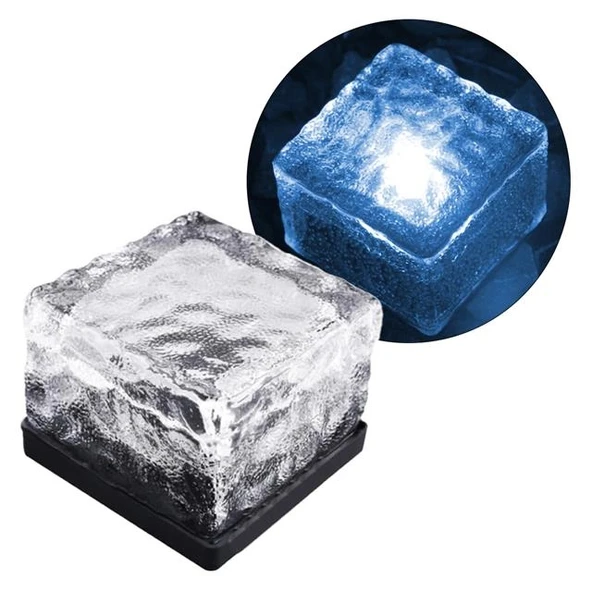 PowerMaster PM-21649 Solar Mavi Ledli Tuğla Görünümlü Bahçe Dekorasyon Aydınlatma ürün görseli 1