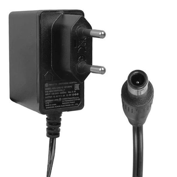 Hoito ADS-12HG-12 12012epg 12 Volt - 1 Amper - 12 Watt 5.5*3.0 İğneli Uç Plastik Kasa Priz Tipi Adaptör ürün görseli 1
