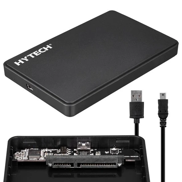 Hytech HY-HDC21 2.5" USB 2.0 SATA Harici Hard Disk Kutusu Siyah ürün görseli 1