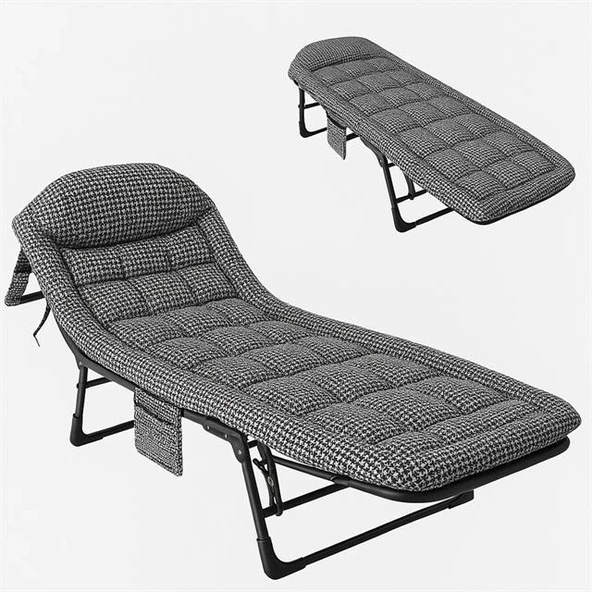 Sunup SN-26975 Taşınabilir Ayarlanabilir 5 Kademe Sünger Kamp Yatak Şezlong (Kazayağı) ürün görseli 1