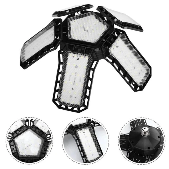 Ledx Ayarlanabilir Açılı 5 Kanatlı 148 Smd Ledli Galaxy Projektör Işığı 60W 6600 Lumen E27 32cm Çap ürün görseli 1