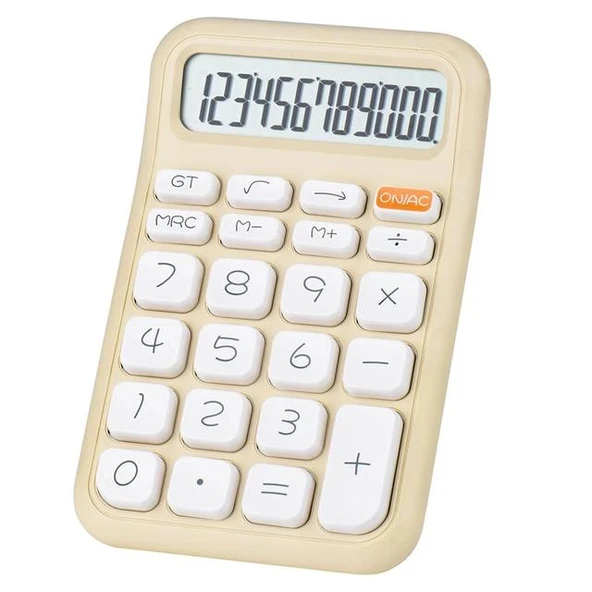 Powermaster PM-25408 Krem Renk Beyaz Tuş 12 Haneli Hesap Makinesi ürün görseli 1