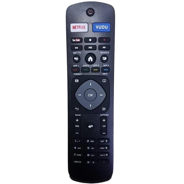 Philips NH500UP Netflix-Vudu-Youtube Tuşlu Led Lcd Smart Tv Kumandası ürün görseli 1