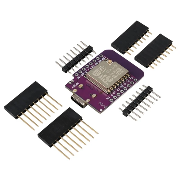 Wemos D1 Mini V4.0 ESP-07S Geliştirme Kartı Type-C Girişli WiFi Mikrokontrolcü Modülü ürün görseli 1
