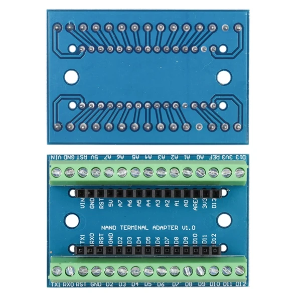 Arduino Nano Terminal Adapter V1.0 (Klemens Genişletme Modülü) ürün görseli 1