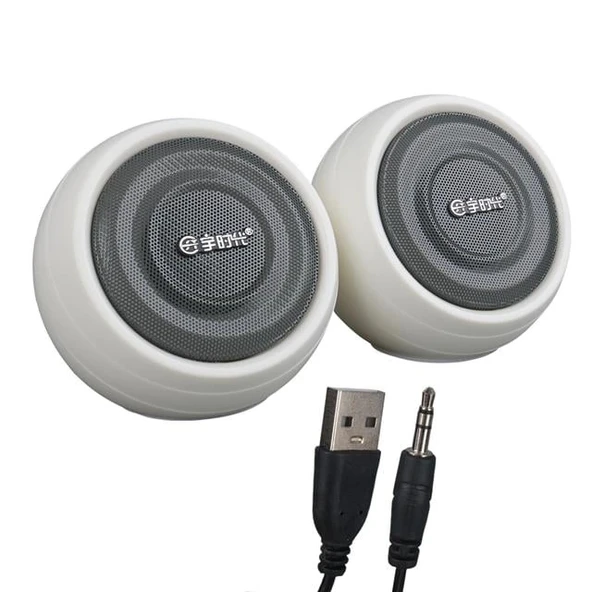 MagicVoice MV-24845 1+1 USB AUX Oval Multımedia Ses Sistemi Speaker - Hoparlör 2X3Watt ürün görseli 1