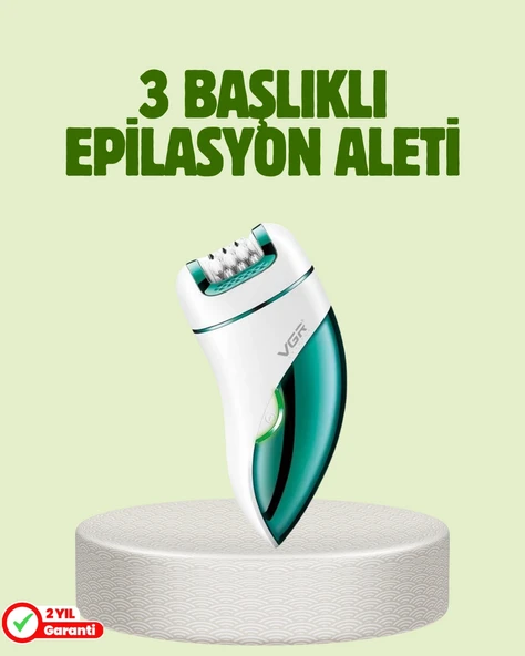Çok Fonksiyonlu Epilatör 600mAh 90 Dakika Kullanım LED Metal Başlık Su Geçirmez P196864S5770 ürün görseli 1