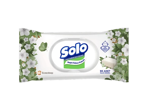 SOLO ISLAK HAVLU BEYAZ SABUN KOKULU 90 LI ürün görseli 1