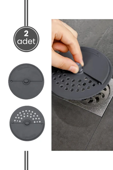 2 Adet Lavabo Süzgeci, Çevirmeli Kapak Koku Önleyici Mutfak Banyo Küvet Gider Tapası 2’li Set Füme ürün görseli 1
