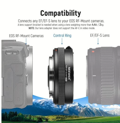 Neewer EF-EOSR Canon EF - RF AF Lens Adaptörü - Resim 4