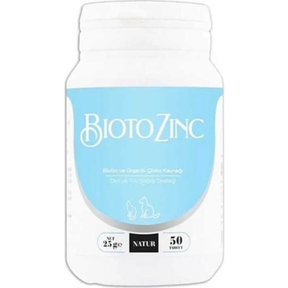 Bioto Zinc Kedi Köpek Tüy Dökülme Kesici ve Tırnak Güçlendirici (50 Tablet) ürün görseli 1