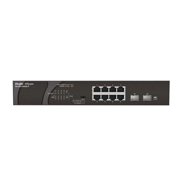 Ruijie Reyee 10Port RG-ES110GDS-P 8Port Gigabit PoE +SFP Yönetilemez Switch ürün görseli 1