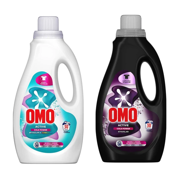 Omo Sıvı Deterjan 1500 ml Beyazlar&Renkliler ve Siyahlar 2 li Set ürün görseli 1