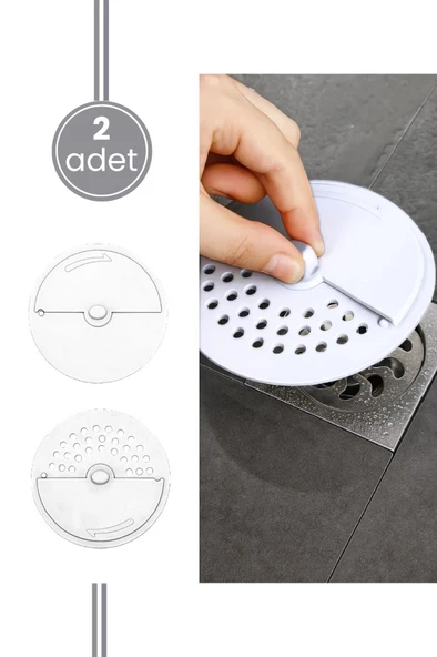 2 Adet Lavabo Süzgeci, Çevirmeli Kapak Koku Önleyici Mutfak Banyo Küvet Gider Tapası 2’li Set Beyaz ürün görseli 1
