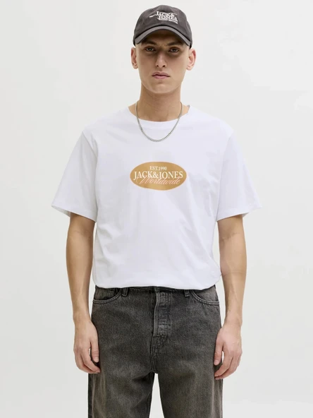 Jack&jones 12297891 0 Yaka Erkek Tshirt - Beyaz ürün görseli 1