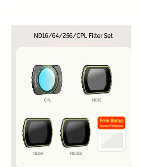 Movmax ND 16/64/256/CPL Filter Set For DJI Pocket 3 ürün görseli 1