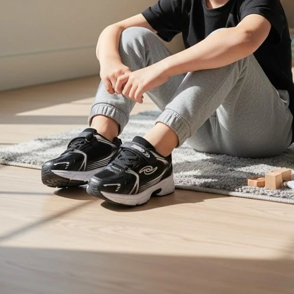 Jamix 530 Siyah-Beyaz Erkek Çocuk Spor Ayakkabı ürün görseli 1