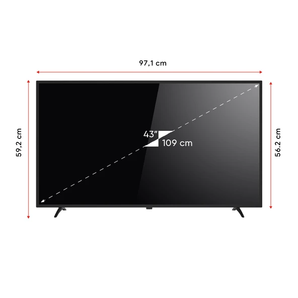 Next YE-43020G6 43" 109 Ekran Full HD Led Ekran ürün görseli 1