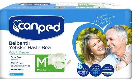 CANPED POLIETILENLI BELBANTLI HASTA BEZİ ORTA 30 ADET ürün görseli 1