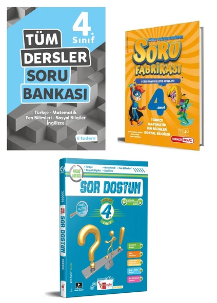 Tudem Kırmızı Beyaz Artı Eğitim 4. Sınıf Soru Bankası Seti 3 Kitap ürün görseli 1