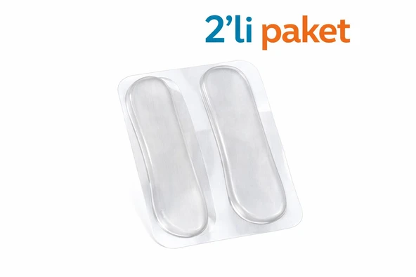Ayakkabı Vurma Önleyici Silikon Topuk Koruyucu 2'Li Şeffaf Jel Topuk Yastığı & Nasır Önleyici Ped ürün görseli 1