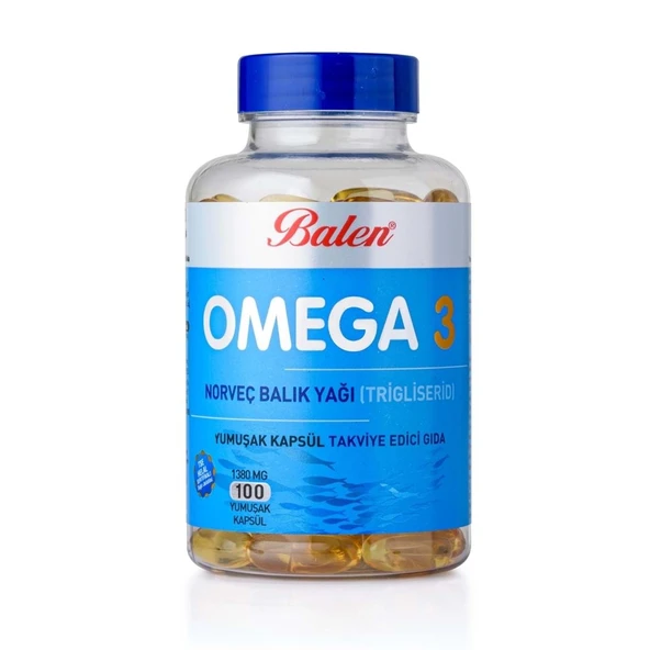BALEN OMEGA 3 NORVEÇ BALIK YAĞI (TRİGLİSERİD) YUMŞAK KAPSÜL 1380 MG *100 ürün görseli 1