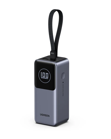 UGREEN Nexode 20.000 mAh 130 W Akıllı Ekranlı Dahili Kablolu Hızlı Şarj Powerbank, 55365B ürün görseli 1