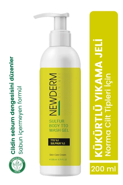 NEWDERM Kükürtlü Tea Tree TTO Vücut Yıkama Jeli | Akne ve Karşıtı Derin Temizlik 200 ml ürün görseli 1