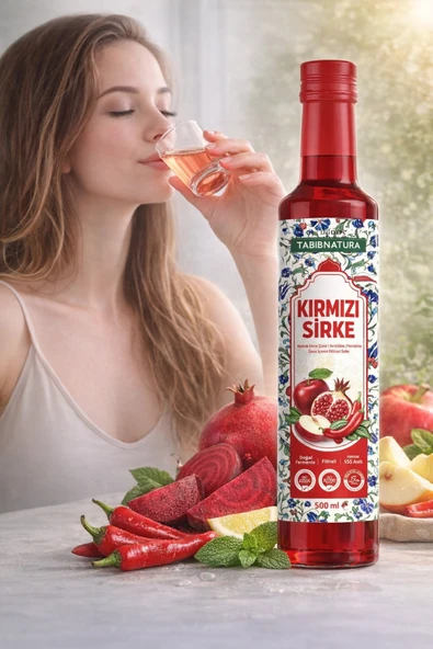 aleyna baharat Kırmızı Sirke 500 ML Doğal Fermente ürün görseli 1
