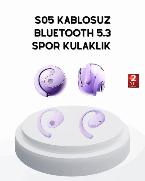 S05 Bluetooth 5.3 Kulaklık IPX4 Su Geçirmez Hızlı Eşleşme Güçlü Stereo Ses P196949S1959 ürün görseli 1
