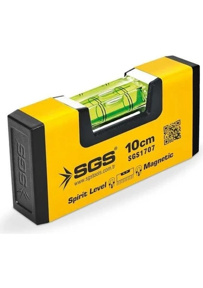 SGS Alüminyum Mıknatıslı Mini Su Terazisi 10 cm SGS1707 ürün görseli 1