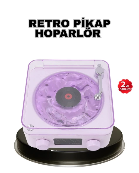 Projektör Işıklı Retro Hoparlör Bluetooth AUX USB Hafıza Kartlı 360° Sesli Şarjlı P196986S2566 ürün görseli 1