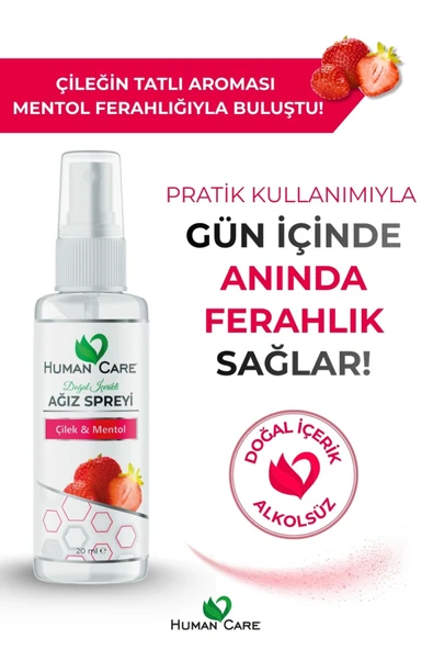 aleyna baharat Ağız Spreyi - Çilek & Mentol - Bitkisel İçerikli Ağız Kokusu Önleyici Ferahlatıcı 20 ML ürün görseli 1