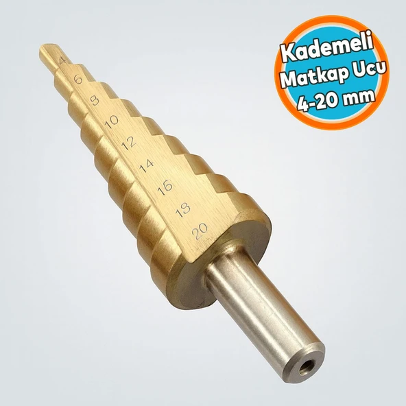 Titanyum Kaplama Kademeli Matkap Ucu 4 20 mm Metal Sac Delme Spiral Uç Seti Konik Basamaklı Çelik ürün görseli 1